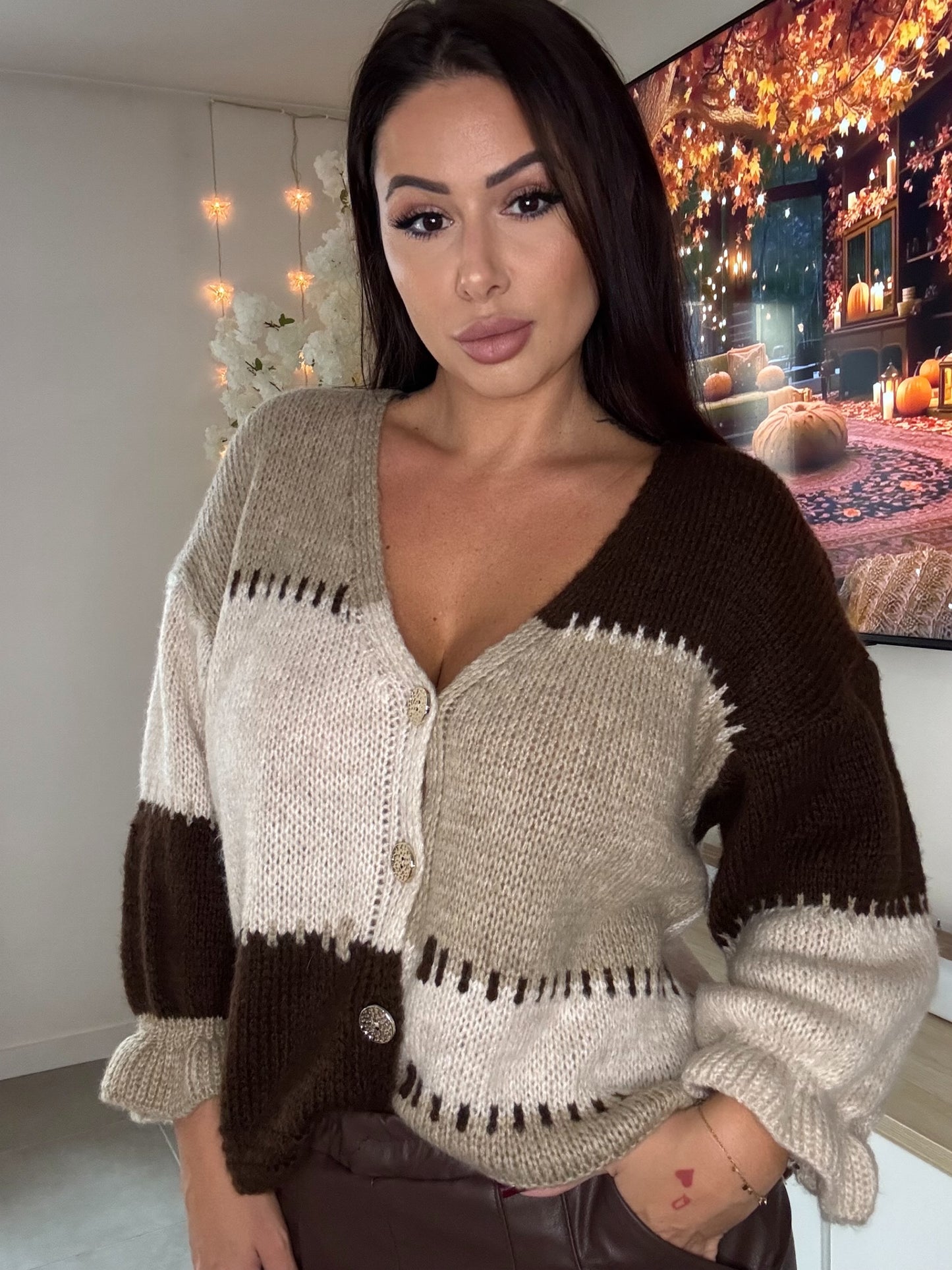 Gilet en maille tricolore