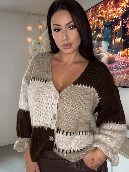 Gilet en maille tricolore